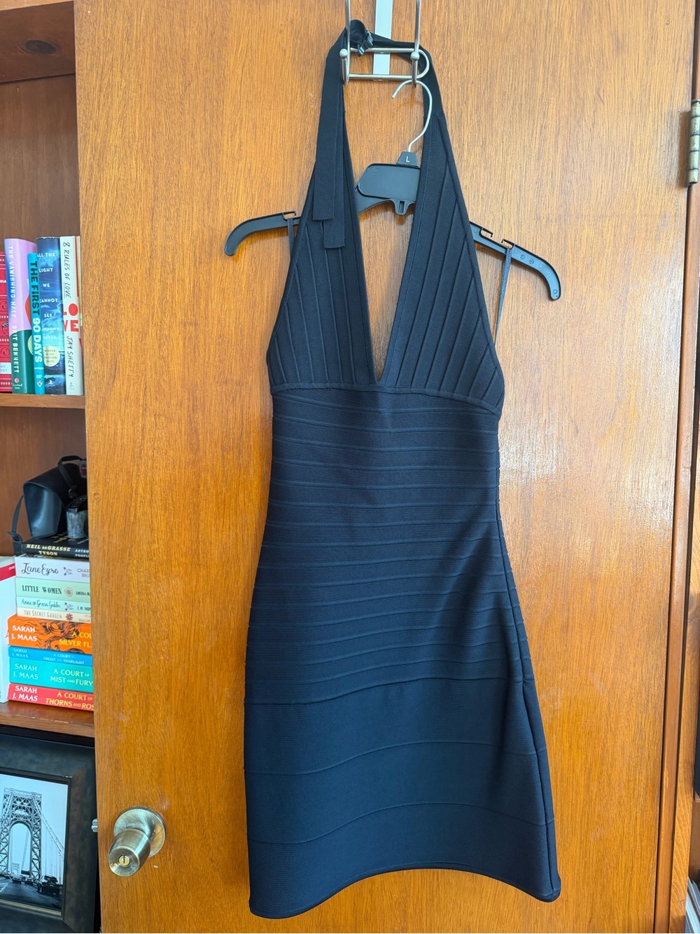 Herve Leger Black Bandage Halter Dress | Women’s size S